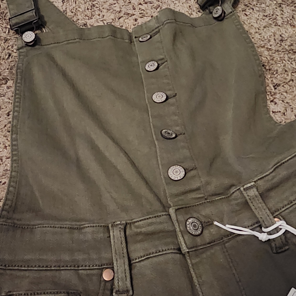 Jufy Blue Olive Green Flare Jeans for Women - Picture 2 of 6